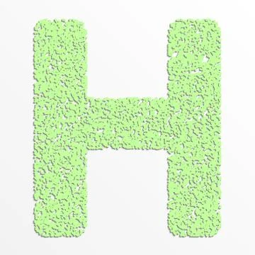 Vector multi color alphabet with grain texture, letter H Stock Illustration