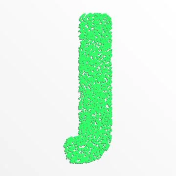 Vector multi color alphabet with grain texture, letter J Stock Illustration