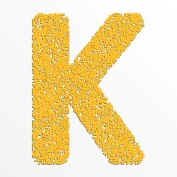 Vector multi color alphabet with grain texture, letter K Stock Illustration