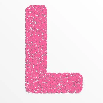 Vector multi color alphabet with grain texture, letter L Stock Illustration