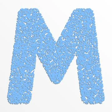 Vector multi color alphabet with grain texture, letter M Illustrazione stock
