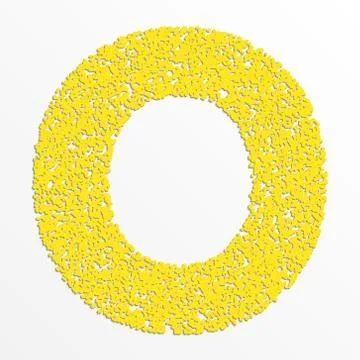Vector multi color alphabet with grain texture, letter O Stock Illustration