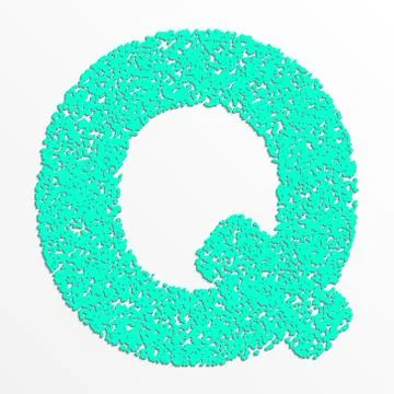 Vector multi color alphabet with grain texture, letter Q Stock Illustration