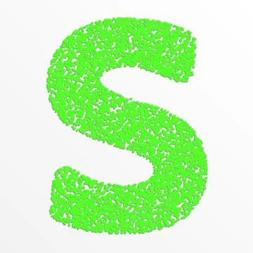 Vector multi color alphabet with grain texture, letter S Stock Illustration