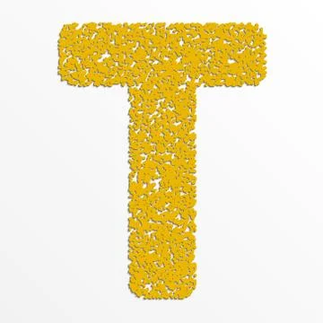 Vector multi color alphabet with grain texture, letter T Stock Illustration