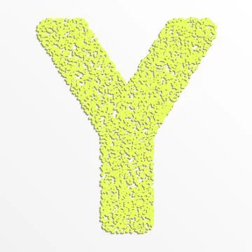 Vector multi color alphabet with grain texture, letter Y Stock Illustration