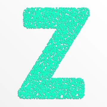 Vector multi color alphabet with grain texture, letter z Stock Illustration
