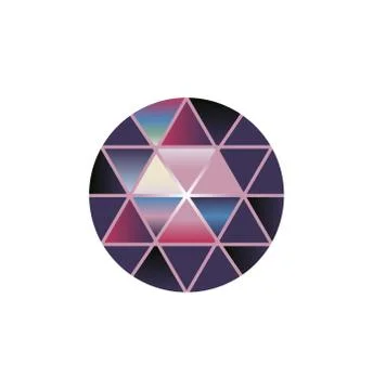 Vector of multi color gem stone round diamonds on white 스톡 일러스트