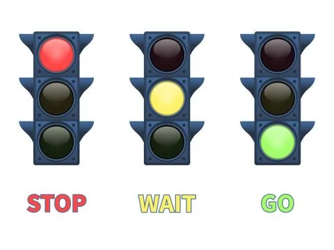 Vector multi-colored signal traffic light Stock Illustration