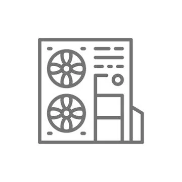 Vector multi-split system, air conditioner line icon. 库存插图