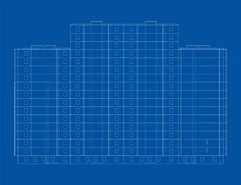 Vector multi-storey residential building Ilustración de archivo