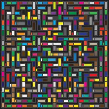 Vector Multicolor Maze Geometric Pattern 스톡 일러스트