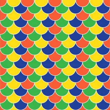 Vector multicolor pattern with shell ornament. Seamless texture Stock Illustration