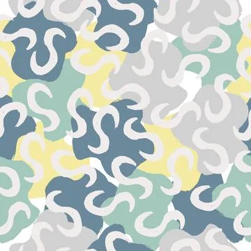 Vector multicolor seamless pattern from blots. Free form abstract spots. Design Stock Illustration