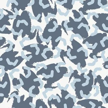 Vector multicolor seamless pattern from blue and gray blots.Free form abstract Stock Illustration
