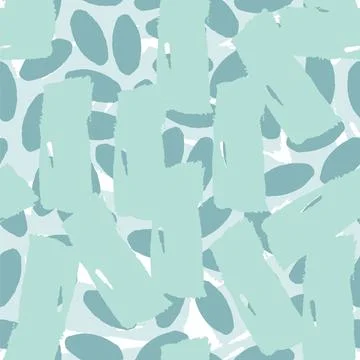 Vector multicolor seamless pattern from green blots.Free form abstract spots Stock Illustration