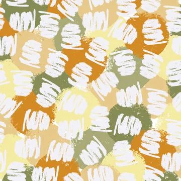 Vector multicolor seamless pattern from orange, yellow, green, whitet blots Stock Illustration
