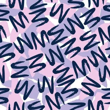 Vector multicolor seamless pattern from pink, blue, purple blots. Free form Stock Illustration