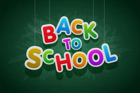Vector multicolored "Back to School" text. Stock Illustration