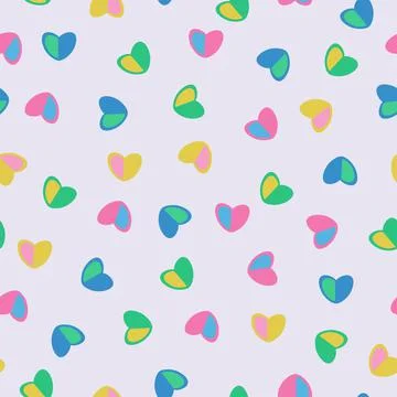 Vector multicolored hearts seamless pattern Stock Illustration