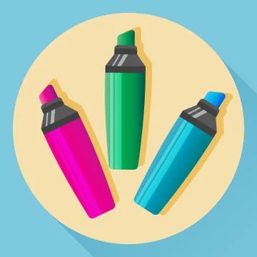 Vector multicolored highlighters Stock Illustration