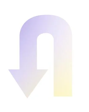 Vector multicolored isolated arrow. Gradient pointer on a white background. Ilustración de archivo