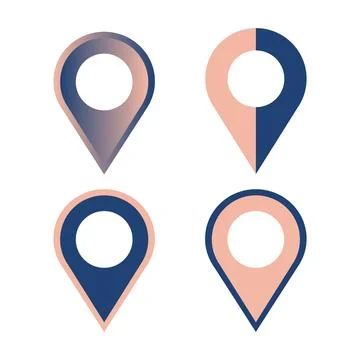 Vector multicolored map pin icon. Stock Illustration