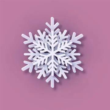 Vector Multilayered Paper Snowflake icon. Paper cut snow flake isolated on Stock Illustration