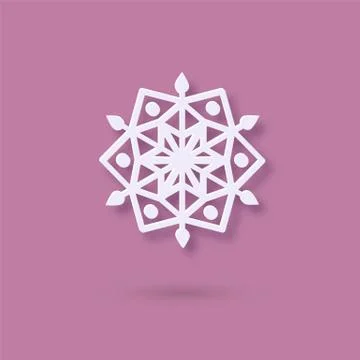 Vector Multilayered Paper Snowflake icon. Paper cut snow flake isolated on Stock Illustration