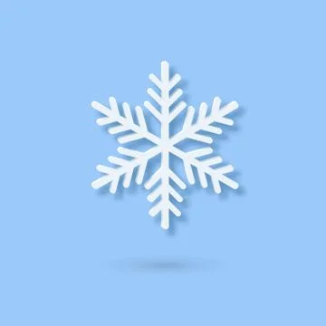Vector Multilayered Paper Snowflake icon. Paper cut snow flake isolated on Stock Illustration