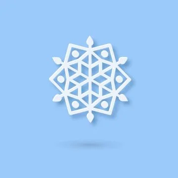 Vector Multilayered Paper Snowflake icon. Paper cut snow flake isolated on Stock Illustration