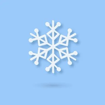 Vector Multilayered Paper Snowflake icon. Paper cut snow flake isolated on Stock Illustration