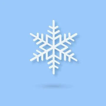 Vector Multilayered Paper Snowflake icon. Paper cut snow flake isolated on Stock Illustration