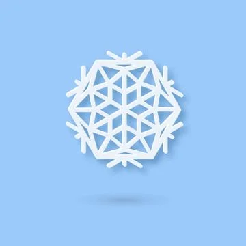 Vector Multilayered Paper Snowflake icon. Paper cut snow flake isolated on Stock Illustration