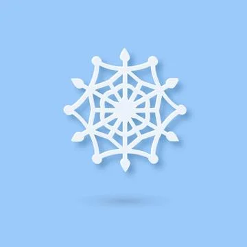 Vector Multilayered Paper Snowflake icon. Paper cut snow flake isolated on Stock Illustration