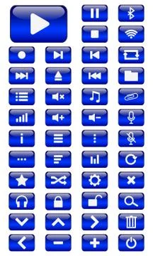 Vector Multimedia buttons set Stock Illustration