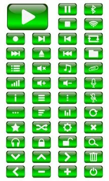 Vector Multimedia buttons set Stock Illustration