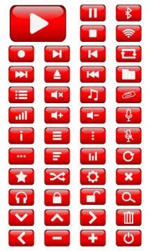 Vector Multimedia buttons set Stock Illustration