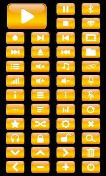 Vector Multimedia buttons set Stock Illustration