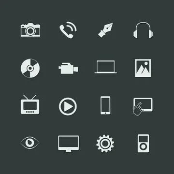 Vector multimedia icons Stock Illustration