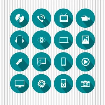 Vector multimedia icons Stock Illustration