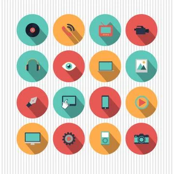 Vector multimedia icons Stock Illustration