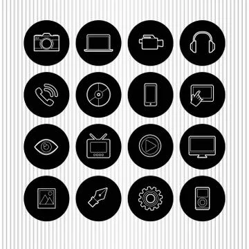 Vector multimedia icons Illustrazione stock