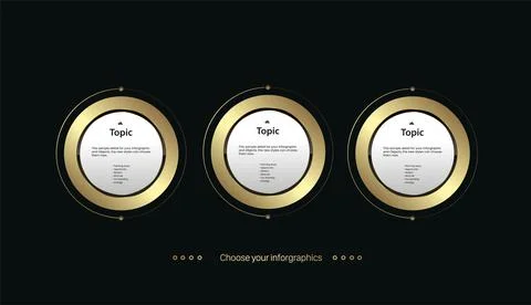 Vector multipurpose Infographic gold, luxury, premium with three elements o.. Stock Illustration