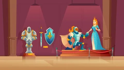 Vector museum concept, medieval exhibition, historical excursion Stock-Illustration