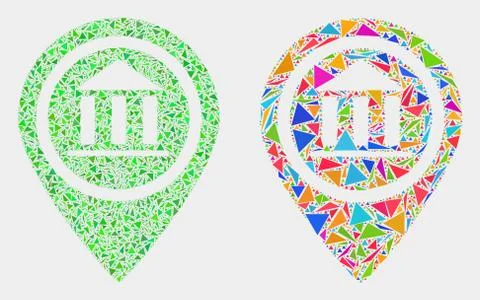 Vector Museum Map Marker Mosaic Icon of Triangles Illustrazione stock