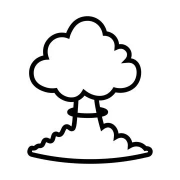 Vector mushroom cloud icon on white background 스톡 일러스트