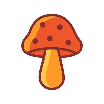 Vector mushroom icon isolated on white background. Autumn Stock Illustration