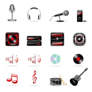Vector music icon set Stock Illustration