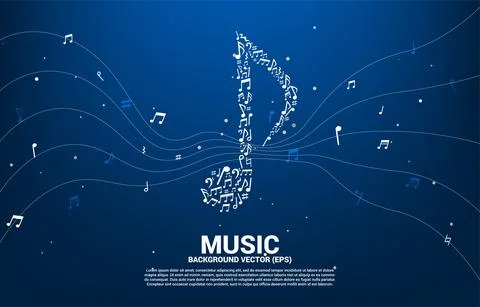 Vector music icon shaped from key note dancing . Concept background for song  Stock Illustration